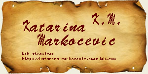 Katarina Markočević vizit kartica